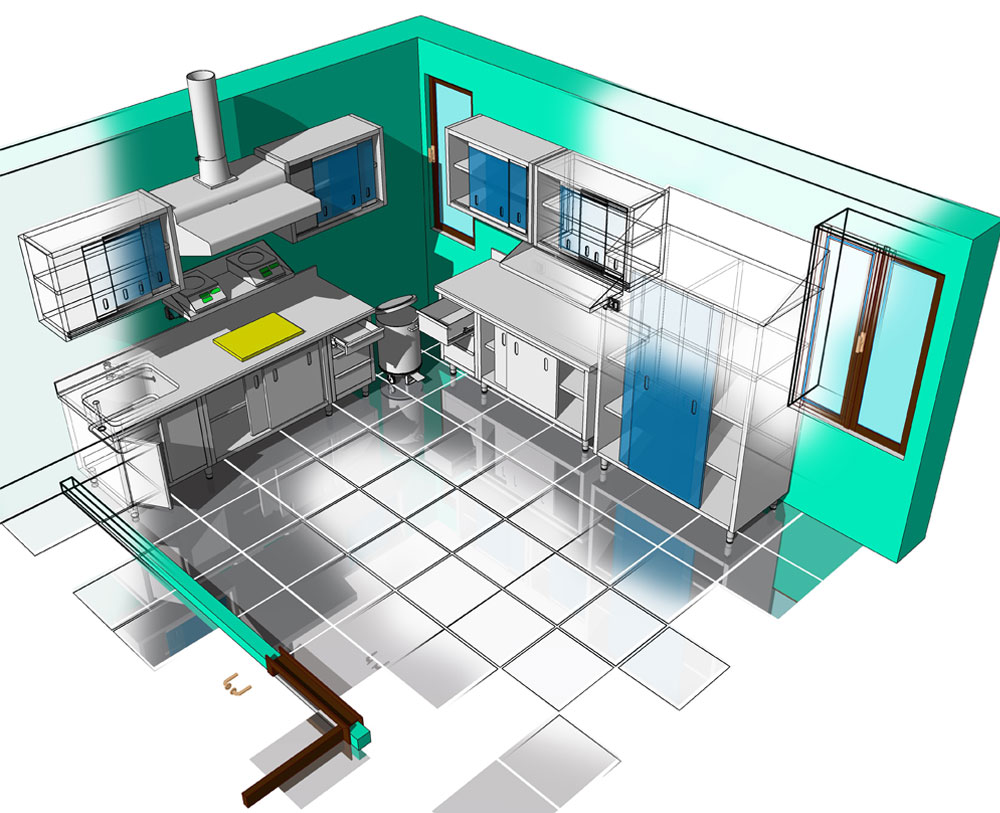 Rendering laboratorio galenico